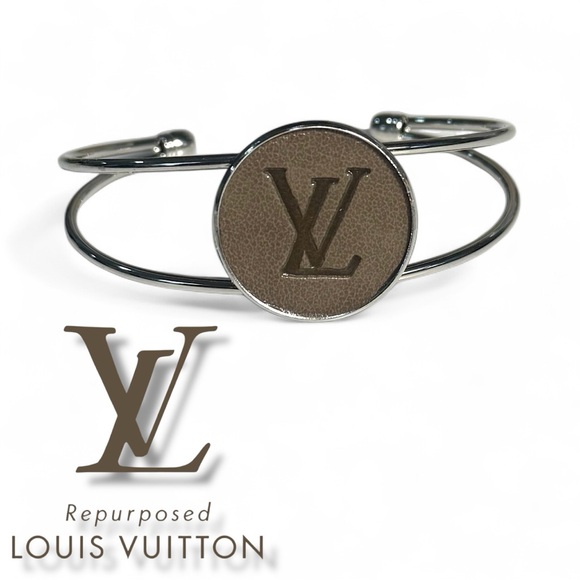 Louis Vuitton Jewelry - Louis Vuitton upcycled Silver and Brown Emblem Bracelet luxury fashion recycled